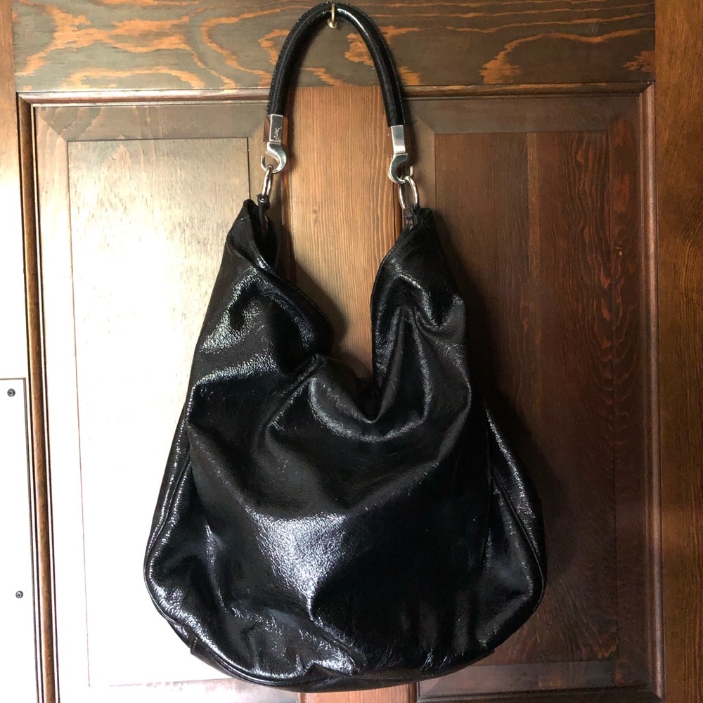 ❌SOLD❌YSL Yves Saint Laurent Black Patent Leather Roady Bag